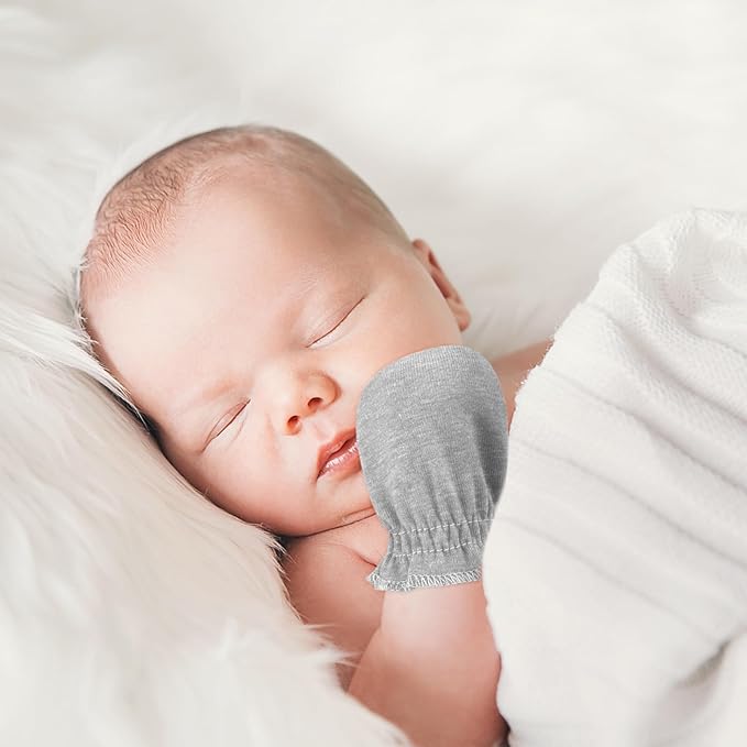 BQUBO 12 Pairs Baby Mittens Newborn Infant Toddler Mittens No Scratch Cotton Elastic Wrist Gloves for Boys Girls 0-6 Months