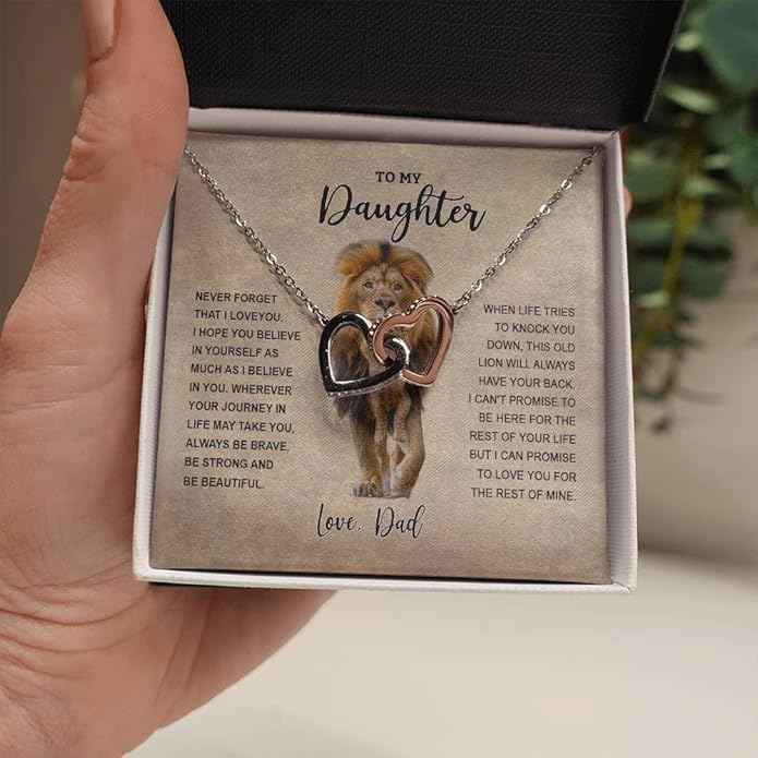 To My Daughter Gift Necklace From Dad or Mom - Badass Daughter Jewelry With Heartfelt Message & Elegant Box