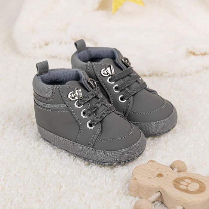 CENCIRILY Baby Boys Girls High Top Sneakers Soft Soles Anti Skid Infant Ankle Shoes Toddler Prewalker First Walking Crib Shoes
