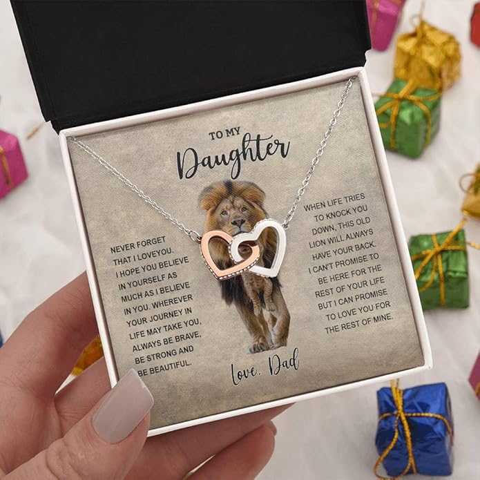 To My Daughter Gift Necklace From Dad or Mom - Badass Daughter Jewelry With Heartfelt Message & Elegant Box
