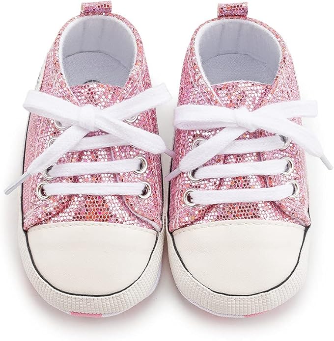 Unisex Baby Boys Girls Shoes, Newborn Infant Non-Slip Canvas Denim High Top Sneakers, Toddler First Walkers Shoes