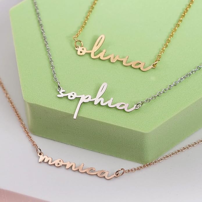 PicturesOnGold.com Custom Name Necklace For Women Personalized Name Necklace in Sterling Silver or Gold Necklace Personalized with any Name or Word