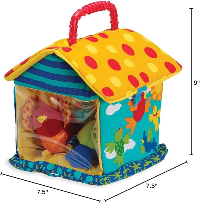 Manhattan Toy Put and Peek Birdhouse Soft Activity Toy 7.5 x 7.5 x 9 inches