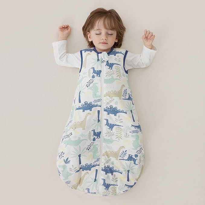 Duomiaomiao 1.5 TOG Baby Sleep Sack 100% Cotton Four Season Baby Wearable Blanket, Breathable Comfy Toddler Sleeping Sack