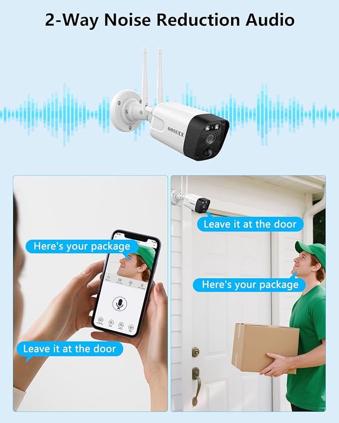 5.5MP & 2-Way Audio Dual Antennas Security Wireless Camera System 3K 5.0MP 1944P Wireless Surveillance Monitor NVR Kits,16Pcs Outdoor WiFi Security Cameras PIR Detection