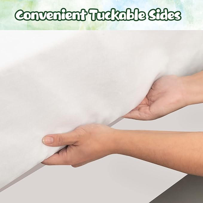 OUTCREATOR® Saddle Style Bed Pad with Tuck-in Sides, 34" x 39" Reusable Incontinence Underpad, Absorbent Waterproof Washable Quilted Tuckable Mattress Protector for Adults, Elderly, Kids, Pets (Green)