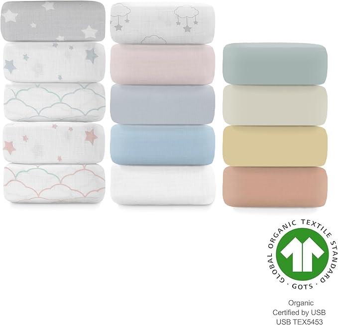 Newton Baby Organic Fitted Crib Sheets (2-Pack) - Ultra Breathable and Soft, 100% Organic Muslin Cotton, Sage, Fits All Standard Cribs