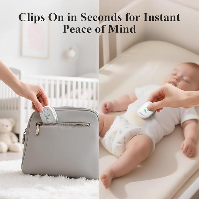 Sense-U Smart Baby Monitor Pro with Arousal Vibration, Audible and App Alerts: Tracks Abdominal Movement, Rollover, Feeling Temperature, Portable & Wearable Smart Sleep Monitor, Green