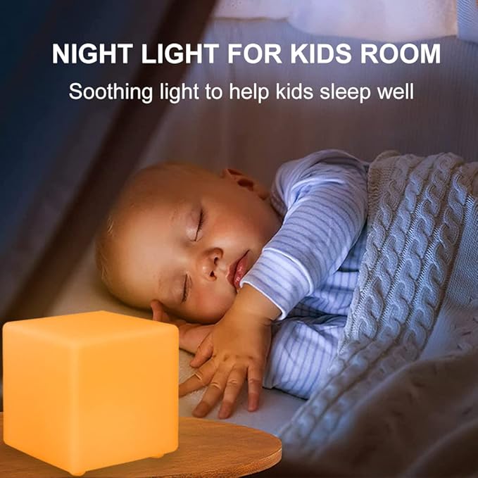6-in LED Cube Night Light, Rechargeable LED Light Cube w/Remote, Dimmable 16 RGB Color Changing 4 Modes Light Up Cubes for Kid/Adult, Waterproof Tesseract Cosmic Cubes for Bedroom Sensory Room Nursery