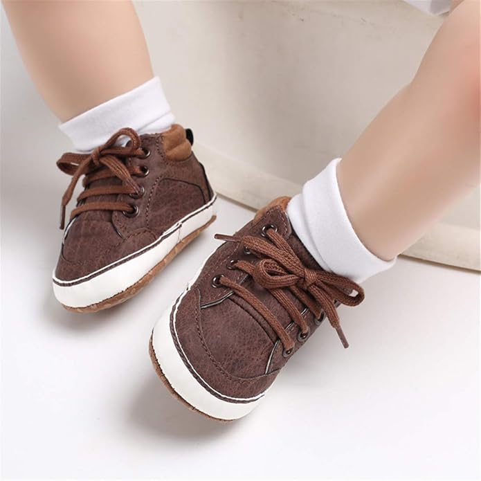 CENCIRILY Baby Boys Girls High Top Sneakers Soft Soles Anti Skid Infant Ankle Shoes Toddler Prewalker First Walking Crib Shoes