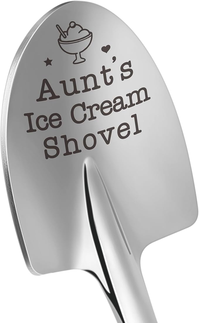 Mothers Day Aunt Birthday Gifts for Auntie from Niece Nephew Best Aunt Ever Ideas Funny Aunt's Ice Cream Shovel Spoon Retirement Gift for Aunts Uncle Matching Presents Easter Christmas Anniversary