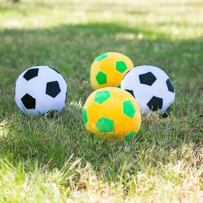 Plush Soccer Balls - Fluffy Stuffed Toy Soccer Ball Plush Pillow Soft Durable Stuff Soccerball Gift for Kids Boy Baby (Green -Yellow,7.8inch/20cm)