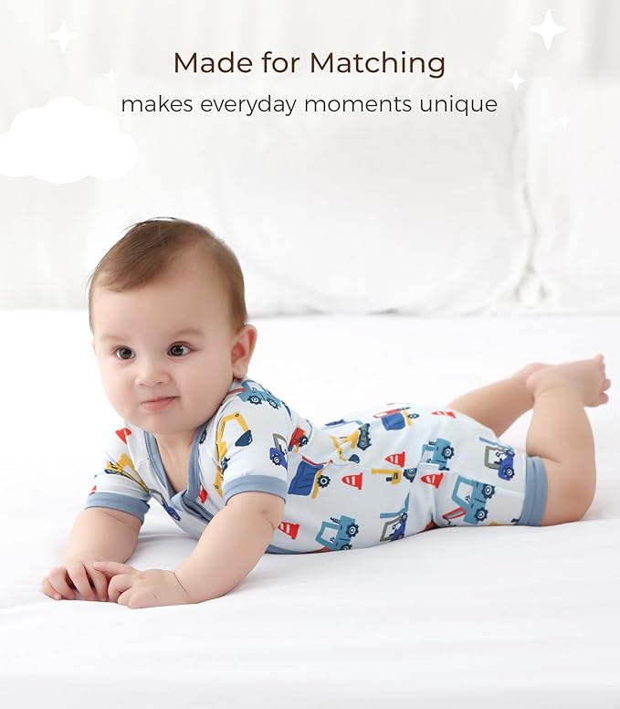 Baby Boy Romper Toddler Boys Short Sleeve Shorts Soft Jumpsuit Outfit Viscose Made from Bamboo