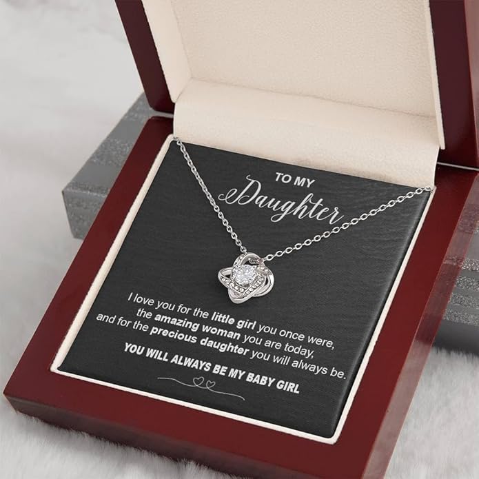 To My Daughter Gift Necklace From Dad or Mom - Badass Daughter Jewelry With Heartfelt Message & Elegant Box
