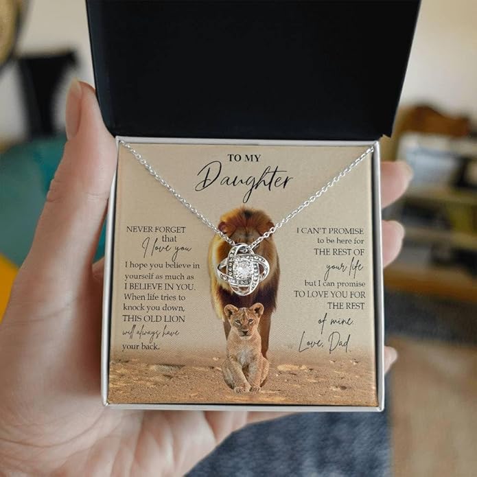 To My Daughter Gift Necklace From Dad or Mom - Badass Daughter Jewelry With Heartfelt Message & Elegant Box