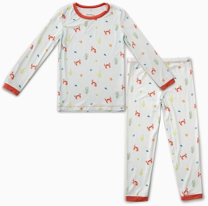 Toddler Pajamas – 95% Bamboo Viscose, 5% Spandex – Soft, Breathable Long-Sleeve Pajama Set for Kids, Sleepwear, Imported