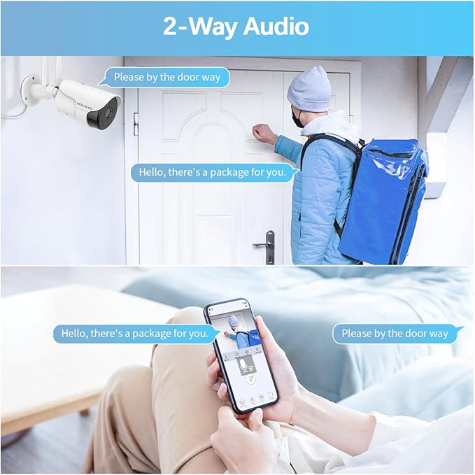 WEILAILIFE 【Dual Antenna Enhanced】 5MP Outdoor Wireless Security Camera System, Wireless DVR System, WiFi Video Surveillance, Home Security Cameras