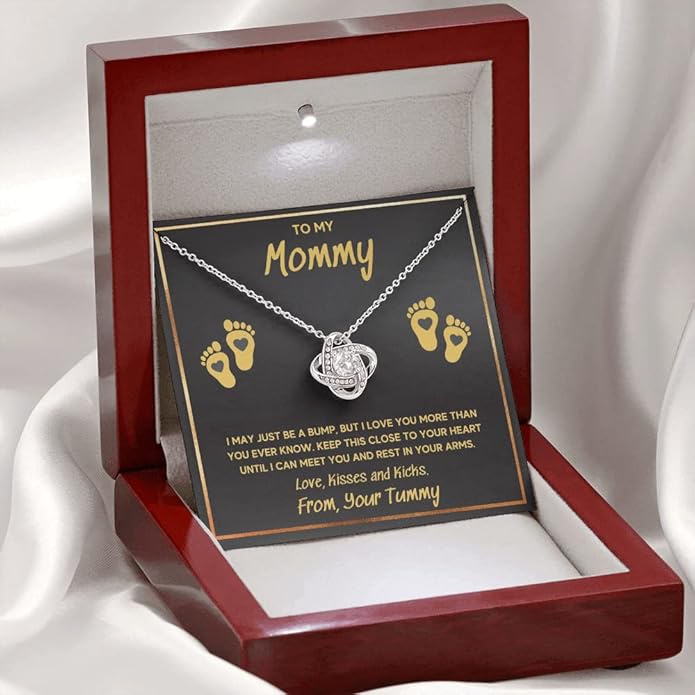 Baby Feet Jewelry Necklace, Mommy To Be Gifts For 1st Time Mom, To My Mommy Necklace Baby Bump, Gifts For Pregnant Women Mom To Be
