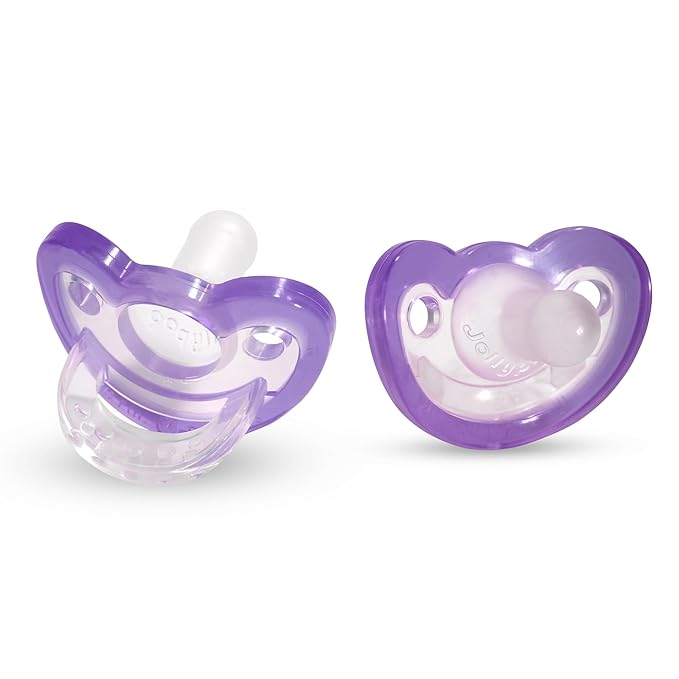 RaZbaby Jollypop Pacifier for Newborns & Up, USA Made, Natural Shaped Orthodontic Binky, Lovingly Shared in NICUs & Hospitals Worldwide, Medical-Grade 100% BPA-Free - 0-3 Months, 2 Pack - Lavender