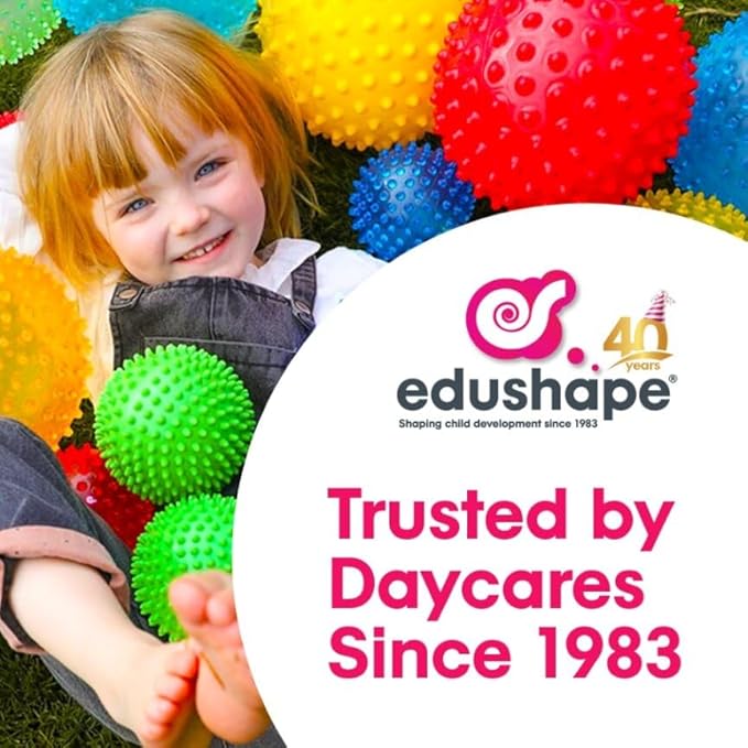 Edushape Colorbits Sensory Ball for Baby - Set of 2 Deflated Transparent Balls with Bright Bits Color Tumble Inside - Great Stocking Stuffer, Toddler Ball for Baby, Enhances Gross Motor Skills