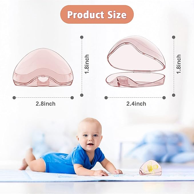Smlpuame Pacifier Case,6 Pack BPA Free Pacifier Holder Case,Transparent Container Box for Baby Binky(Not Included),Essential Pacifier Accessories,Alway Keep Paci Clean,Easy to Clean(Pink)