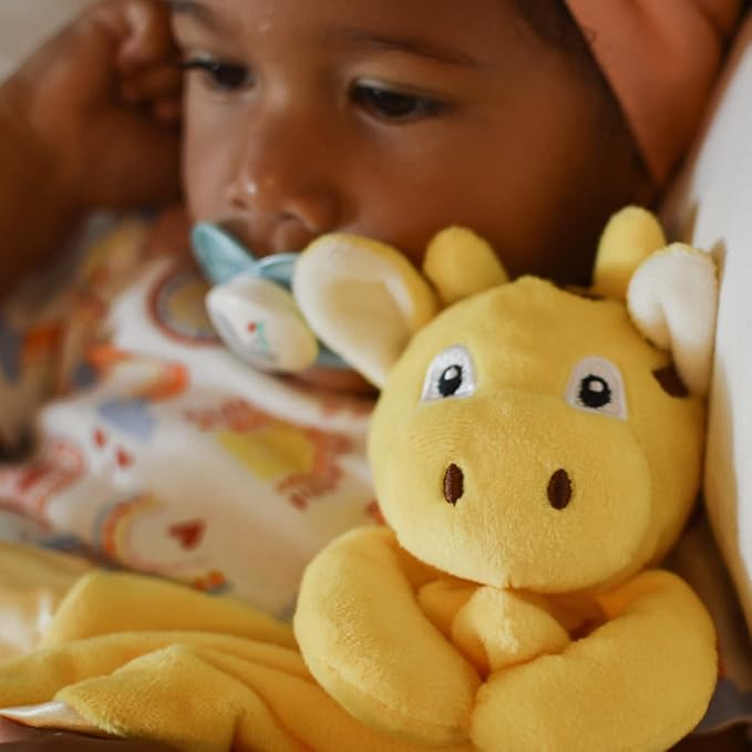 Giraffe Lovey Blanket for Baby | Large 20" x 20" Baby Lovey for Girls or Boys | Cute Giraffe Security Blanket for Babies and Toddlers
