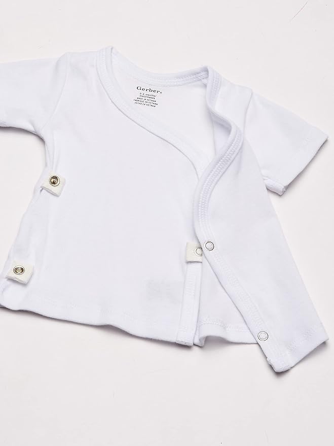 3-Pack White Side-Snap Short Sleeve Shirts