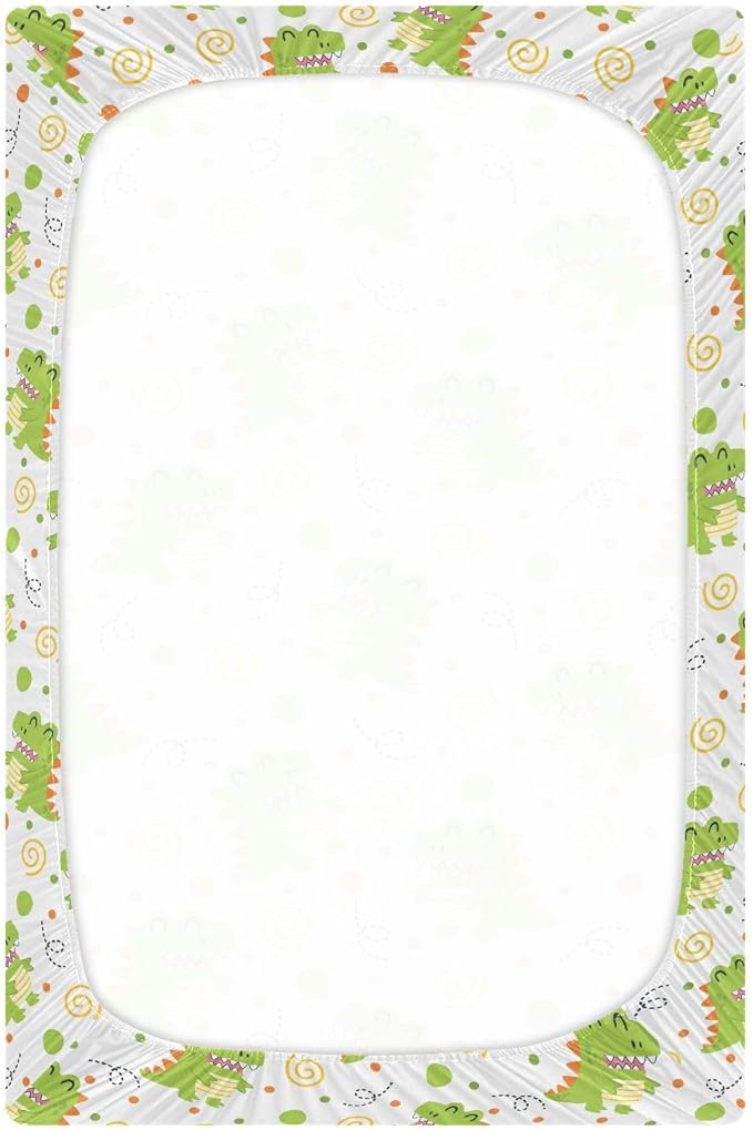 Little Dinosaur Crib Sheets for Neutral Bassinet Play Sheets,Sheets Toddler Bed Sheets for Baby Boys Girs 39 * 27 * 5in
