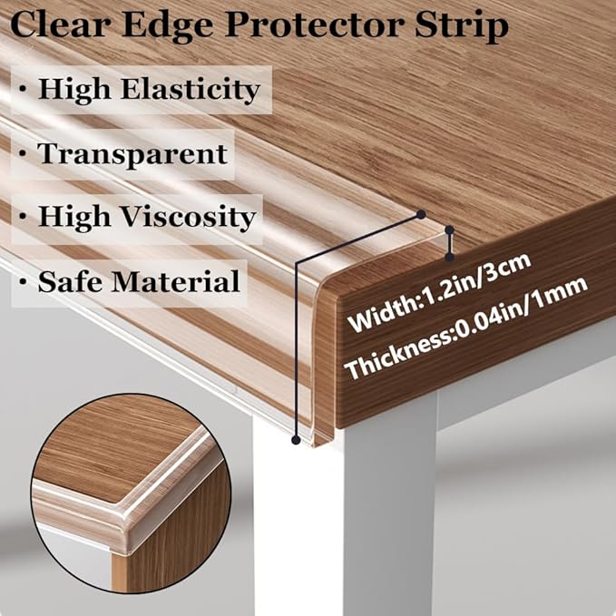 Baby Proofing Edge Protector for Kid Clear Edge Protector Strip Safety Corner Guards Child Proof Corner Bumper for Furniture 1.2in x 16.4ft