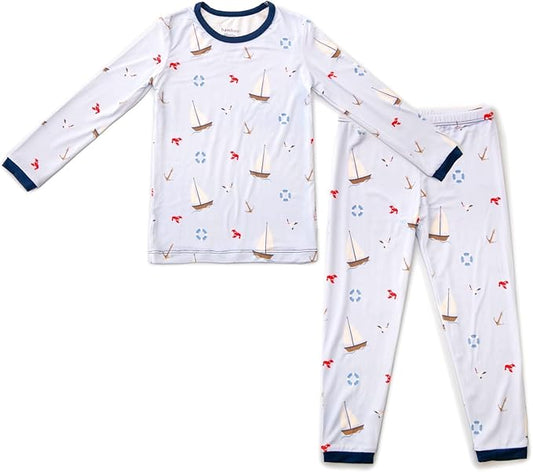 Toddler Pajamas – 95% Bamboo Viscose, 5% Spandex – Soft, Breathable Long-Sleeve Pajama Set for Kids, Sleepwear, Imported