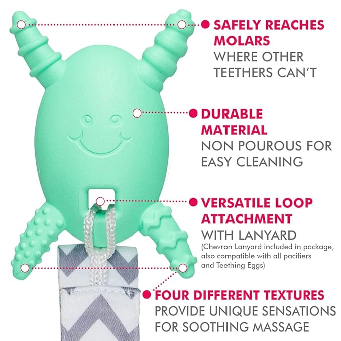 The Official Molar Magician Baby Teether - Freezable Molar Teething Toy for Baby, Infant & Toddler - Made in The USA - Sensory Toy 3-12, up to 18 Months, Mint