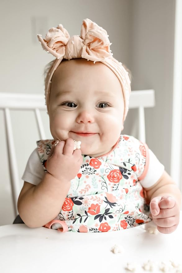 BapronBaby Vintage Rose Bapron - No Neck Tie Safer Bib for Baby & Toddler - Soft Waterproof Stain Resistant - Machine Washable - Sz Baby/Toddler 6m-3T