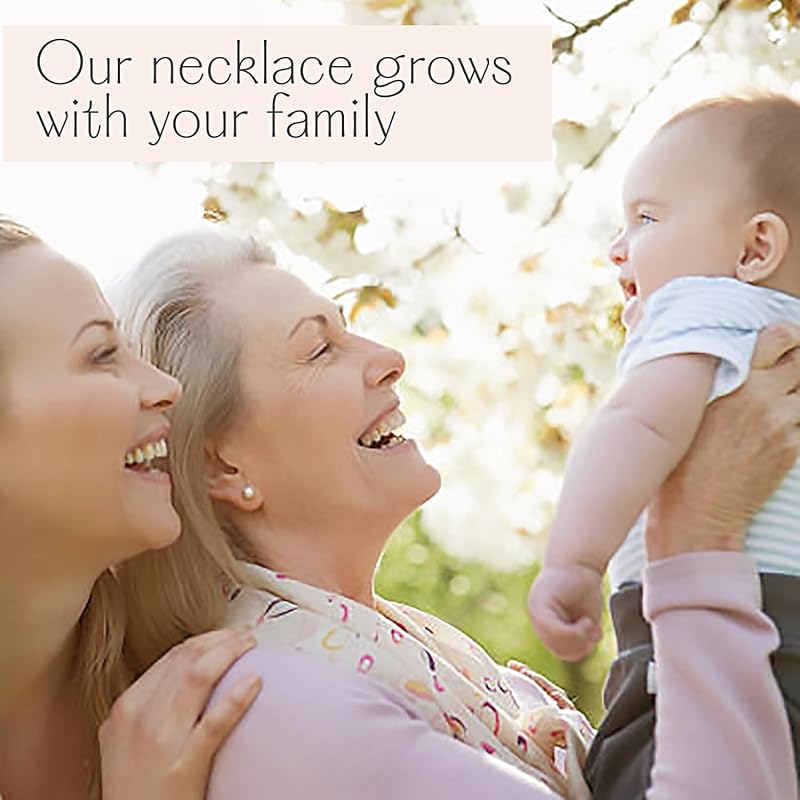 Mom Necklace with Kids Names โข 925 Silver or 14k Gold Filled Kids Name Necklace for Mom โข Mothers Necklace 3 Children โข Kids Birthstone Necklace โข Push Presents for New Mom First Time Mimi Necklace
