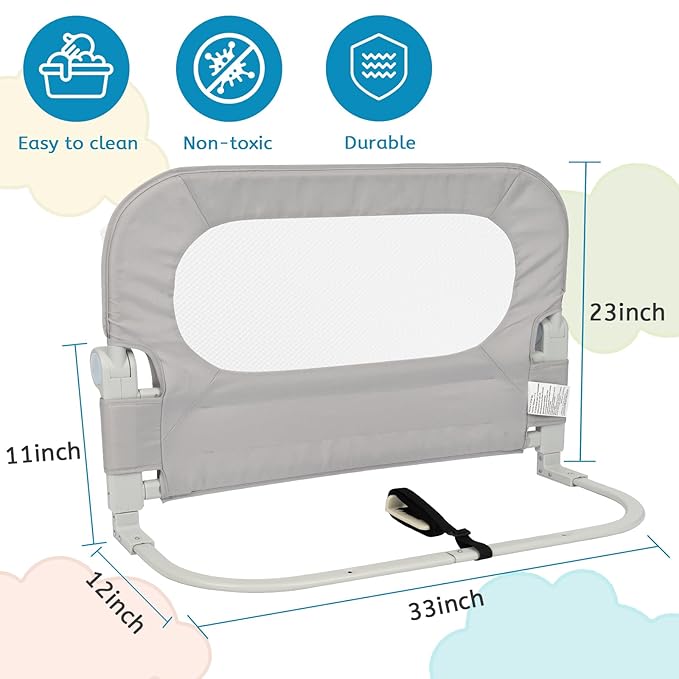 Y- STOP Toddler Bed Rails for Crib Baby Bed Rail Guard for Queen. King Bed, Adjustable Bed Rail Guard with Reinforced Anchor Fit for Slats& Boxspring, Sturdy Crib Bed Rail Guard for Toddlers,Kids