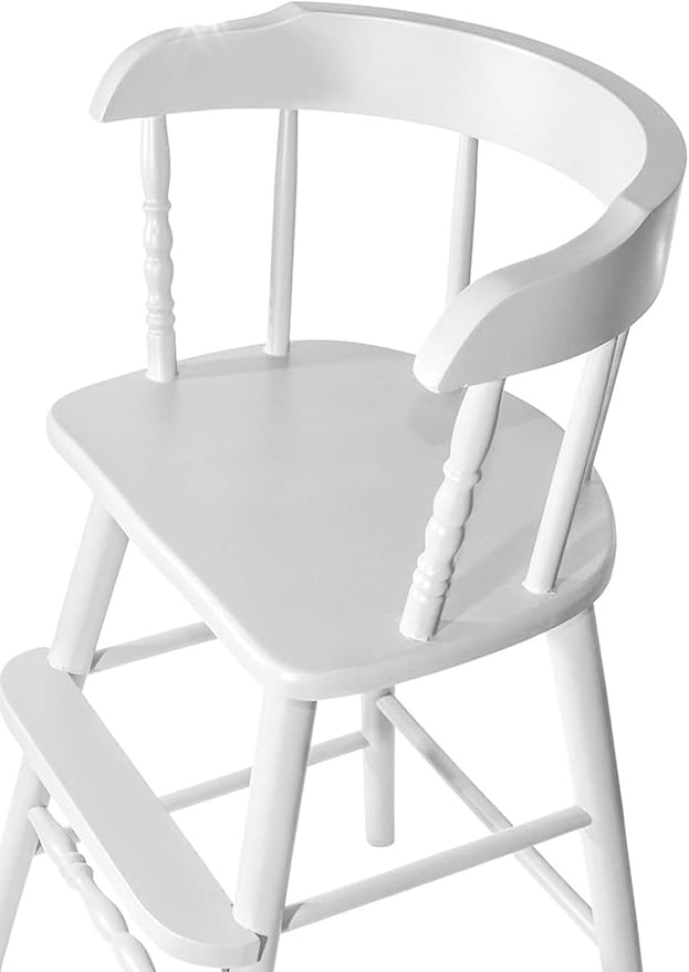 Sargent's Sons Amish Style Wooden Youth Chair, Desk Chair, Youth Dinning Chair with Step & Arms (White Finish)