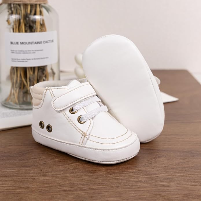 CENCIRILY Baby Boys Girls High Top Sneakers Soft Soles Anti Skid Infant Ankle Shoes Toddler Prewalker First Walking Crib Shoes
