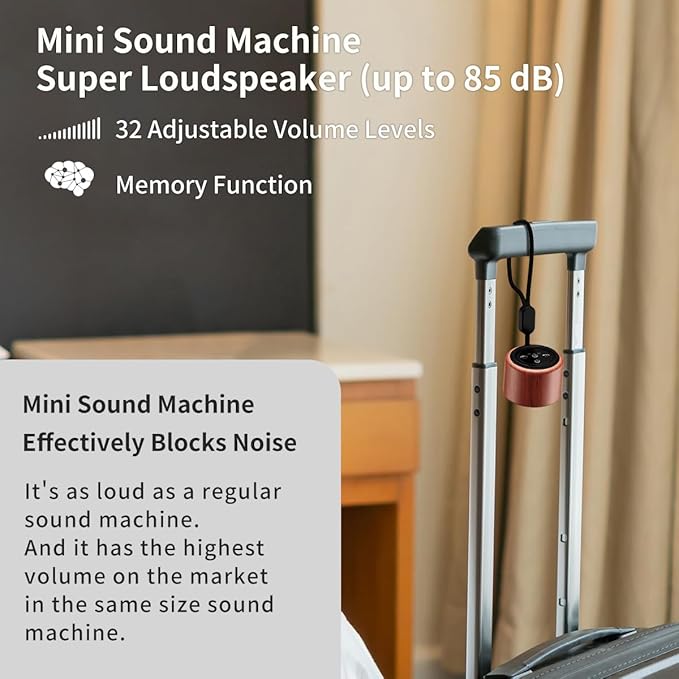 Portable White Noise Machine Sound Machine with 30 Soothing Sounds Brown Noise Machine for Adults Kids Baby Rechargeable Sleep Machine for Office Privacy Home