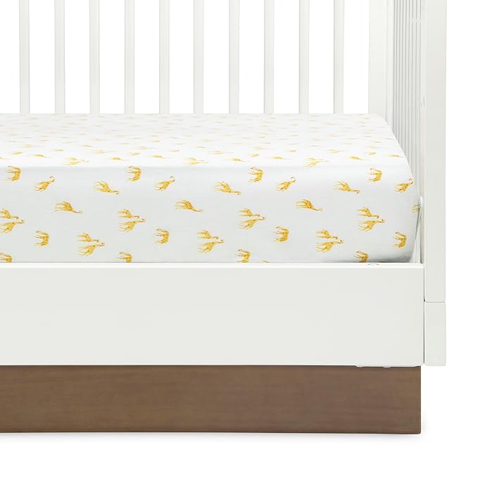 Delta Children Fitted Crib Sheets for Girls and Boys - Crib Sheet for Standard Crib and Toddler Mattresses - 28x52 Inch (Pack of 3), Safari Friends
