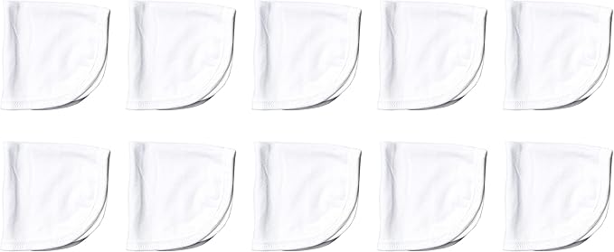 HonestBaby 10-Pack Terry Wash Cloths in Gift Box 100% Organic Cotton for Infant Baby Boys, Girls, 10-Pack Bright White, One Size