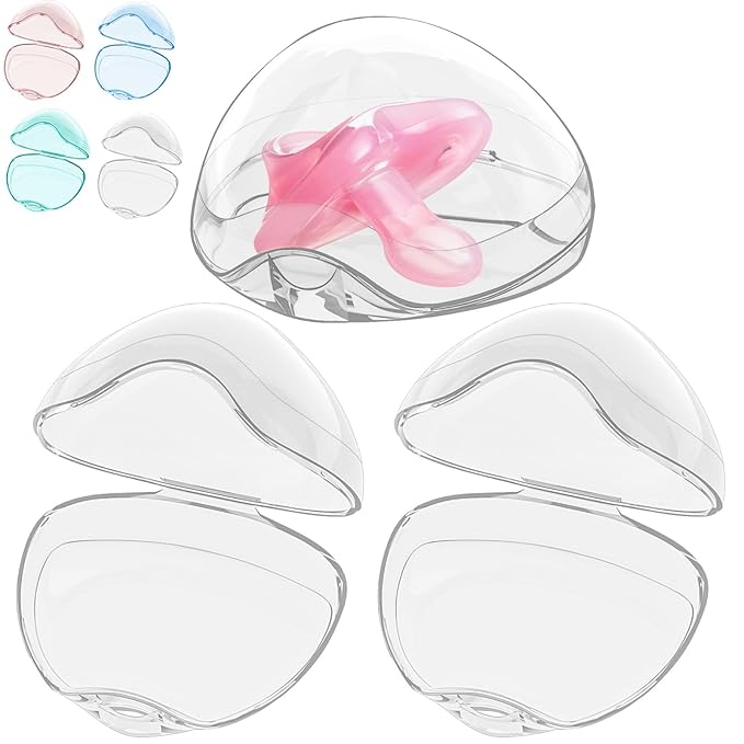 Smlpuame Pacifier Case,3 Pack BPA Free Pacifier Holder Case,Transparent Container Box for Baby Binky(Not Included),Essential Pacifier Accessories,Alway Keep Paci Clean,Easy to Clean(Transparent)