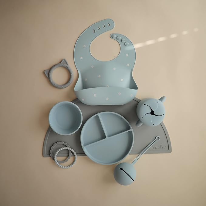 mushie Silicone Pacifier Holder Case (Powder Blue)