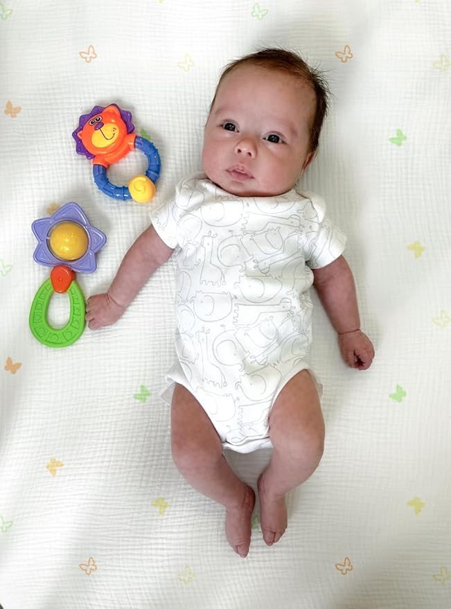hugs & llamas | 100% Organic Cotton Muslin Fitted Crib Sheet | Premium Baby Crib Sheets for Boys & Girls Crib Fitted Sheet | Organic Crib Sheets Girl & Boy Crib Sheets Neutral | Crib Mattress Sheet