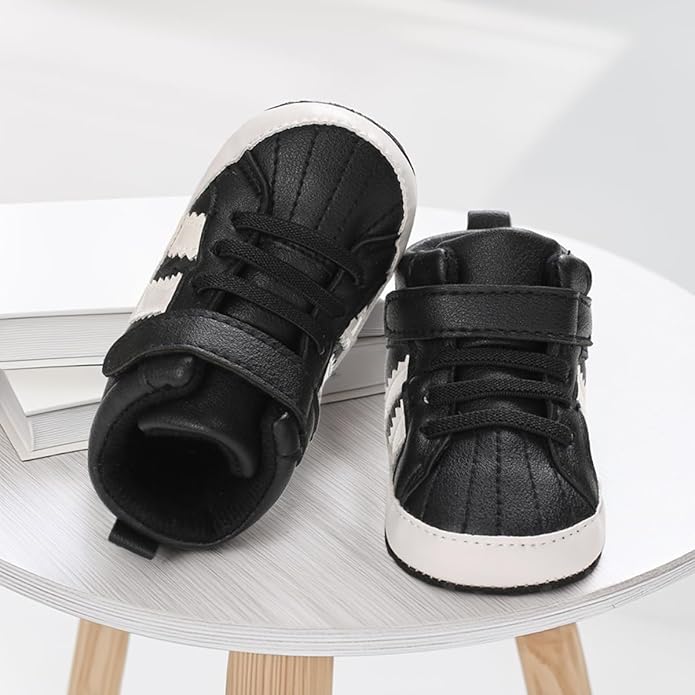 CENCIRILY Baby Boys Girls High Top Sneakers Soft Soles Anti Skid Infant Ankle Shoes Toddler Prewalker First Walking Crib Shoes