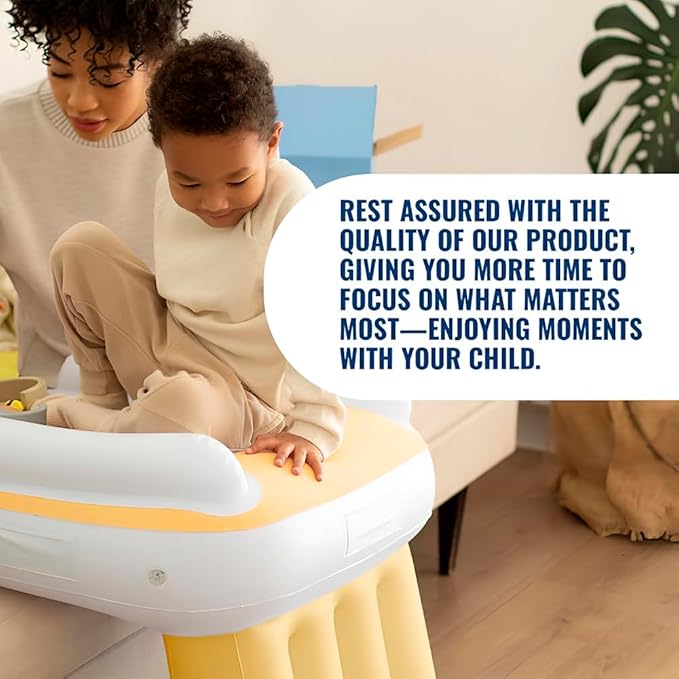Portable Toddler Air Travel Bed with Raised Sides, Aero Bed for Kids, Ideal for Plane, Car, and Train Journeys, Includes Safety Belt and Manual Pump, Designed to Fit Airplane Seats.