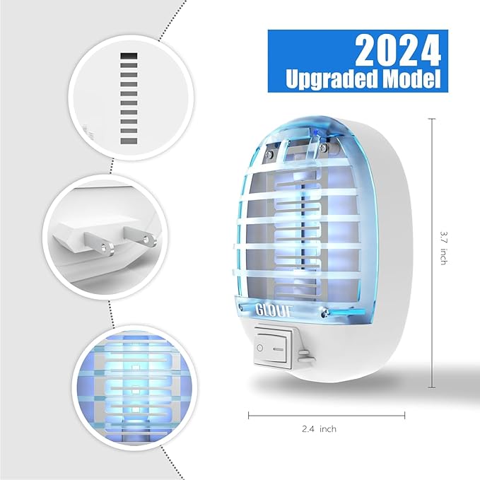 Indoor Bug Zappers, Fly Traps for Indoors, Insect Traps for Home Mosquito Killer & Mosquitoes Trap with Blue Lights for Kids & Pets, Home, Kitchen, Bedroom, Baby Room, Office (2 Packs)