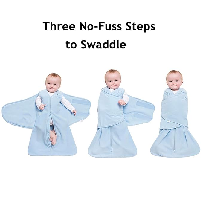 HALO 100% Cotton Sleepsack Swaddle, 3-Way Adjustable Wearable Blanket, TOG 1.5, Navy Hedgehog, Newborn, 0-3 Months