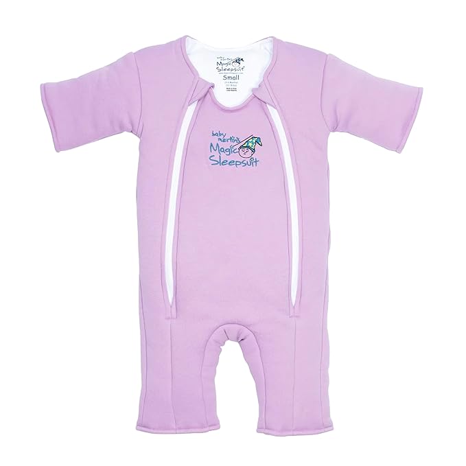 Magic Sleepsuit Baby Merlin's Cotton Baby Swaddle Transition Product - Soft and Cozy Design, Double Zipper for Easy Diaper Changes, Promotes Safe Sleep, 3-6 Months - Lavender - Large 18-21lbs