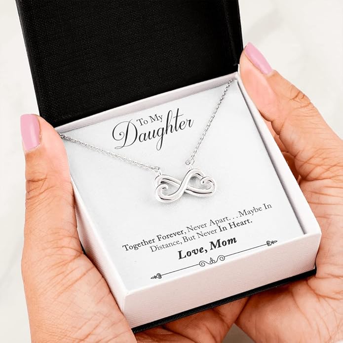 To My Beautiful Daughter Necklace from Mom & Dad | Cubic Zirconia Pendant with Heartfelt Message Card & Gift Box | Daughter Birthday, Graduation, Christmas Jewelry Gift from Parents