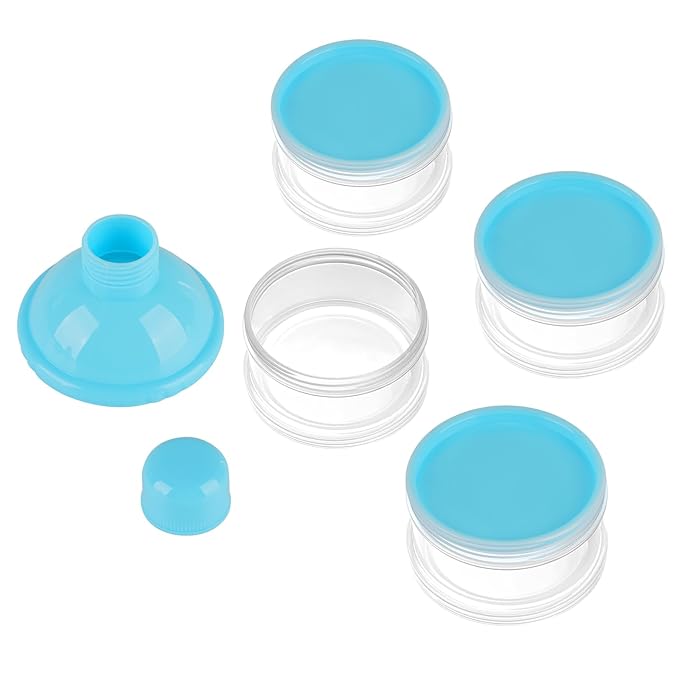 Accmor Formula Dispenser On The Go, 4 Compartments Stackable Formula Container for Travel, Baby Milk Powder Kids Snack Container, BPA Free 