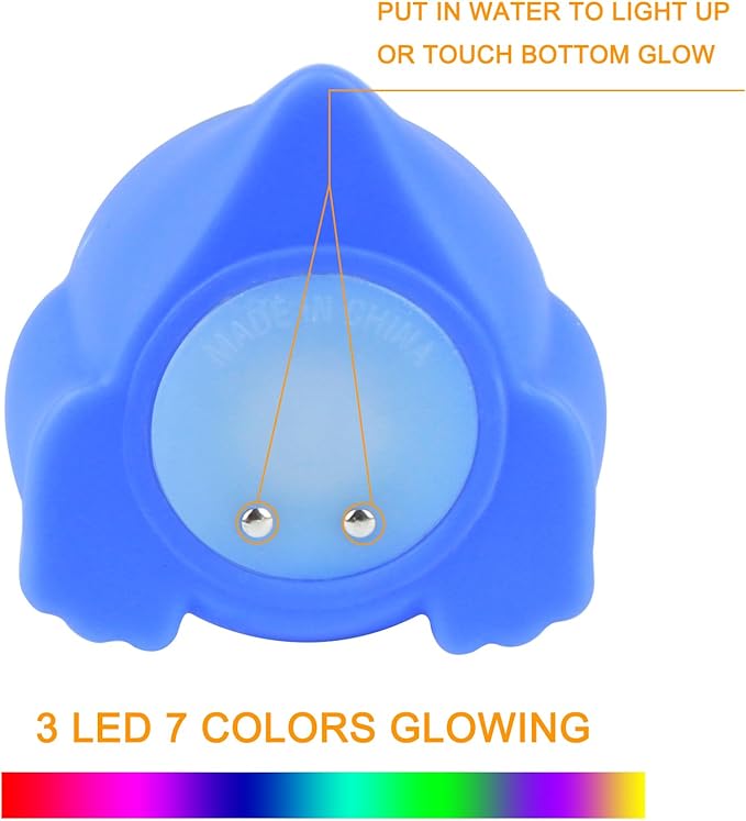Bath Toys for Toddlers 1-3: 6 Packs Light-Up Floating Dinosaur Baby Toddler Bath Toys Set for Boys Kids Easter Christmas Birthday Gifts - Water Bathtub Shower Pool Bath Toy for Children Preschool